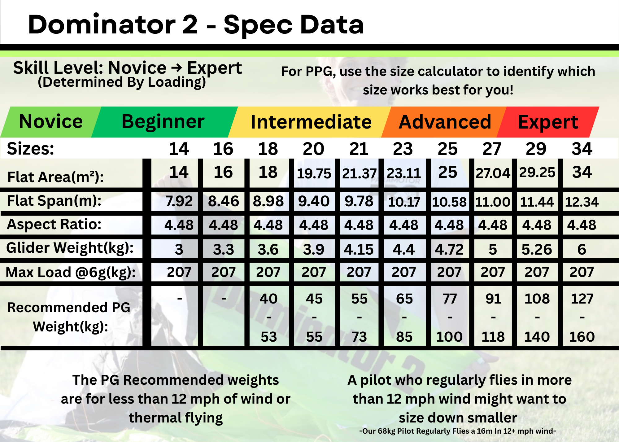 Dominator 2 - Beginner Paragliding/PPG Wing (A)